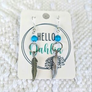 Turquoise Feather Earrings!